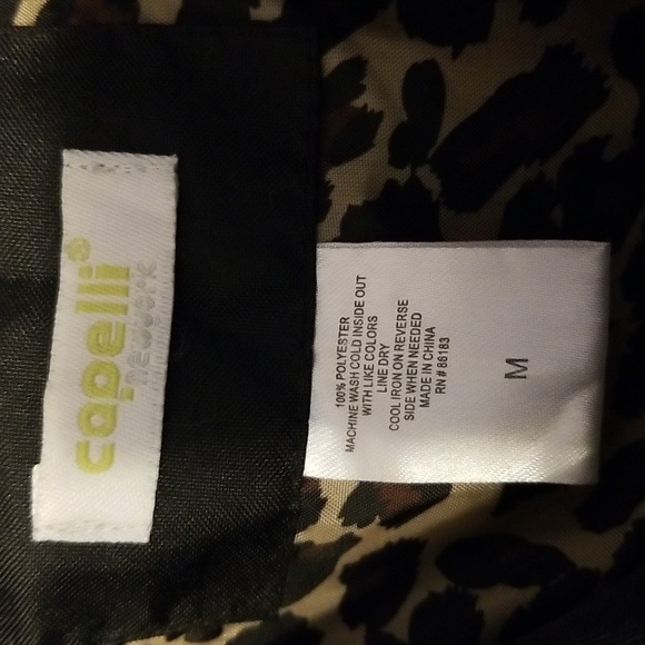 Capelli Womens Black With Leopard Print Lining Longsleeve Button Up Raincoat - Picture 15 of 16